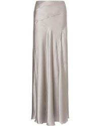 Alberta Ferretti - Jupe Longue En Satin À Coupe Évasée - Lyst