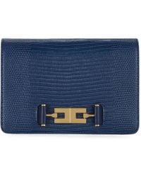 Elisabetta Franchi - Sac À Bandoulière À Effet Peau De Lézard Et Plaque Logo - Lyst