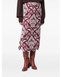 FARM Rio - Midi-Rok Met Jacquard En Gewelfde Zoom - Lyst