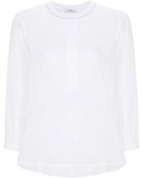 Peserico - Bead-detailing Voile Blouse - Lyst