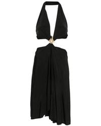 Balmain - Cut-Out Halterneck Midi Dress - Lyst