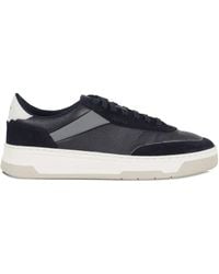 BOSS - Leather Panel Sneakers - Lyst