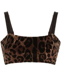 Dolce & Gabbana - Leopard-print Sleeveless Crop Top - Lyst