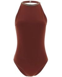 Brunello Cucinelli - Precious Collar Halterneck Swimsuit - Lyst