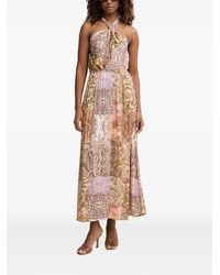 Liu Jo - Paisley-Print Halterneck Midi Dress - Lyst