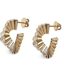 MAISON MARCELLE - Serti Clos Diamond Hoop Earrings - Lyst