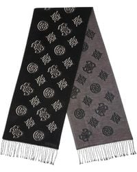Guess - Cresidia Logo-Pattern Fringed Scarf - Lyst
