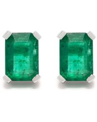 SHAY - 18Kt Emerald Diamond Halo Stud Earrings - Lyst