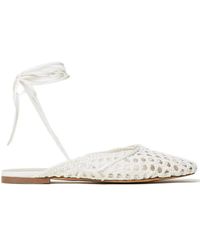 Twinset - Woven Lace-Up Flat Mules - Lyst