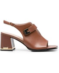 Linda Baumann - Buckle-Detail Slingback Sandals - Lyst