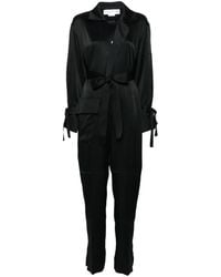 Victoria Beckham - Spread-Collar Crepe Jumpsuit - Lyst