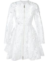 Moncler Manteau zippé en dentelle - Blanc