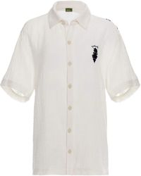 Agua Bendita - Jack Floral-Embroidered Shirt - Lyst