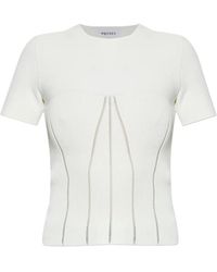 McQueen - Ribbed Open-Knit T-Shirt - Lyst