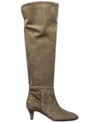 Poche Paris - Suede Over-The-Knee Boots - Lyst