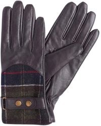 Barbour - Geruite Leren Handschoenen - Lyst