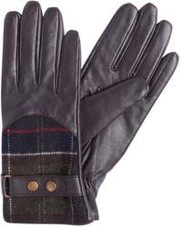 Barbour - チェック レザーグローブ - Lyst