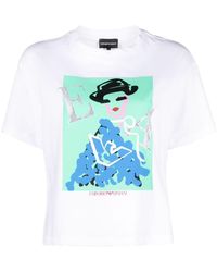 Emporio Armani - Graphic-print Cotton T-shirt - Lyst
