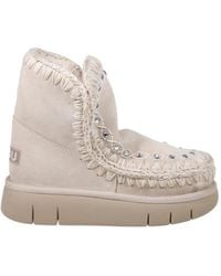 Mou - Crystal-Embellished Crochet-Trim Boots - Lyst