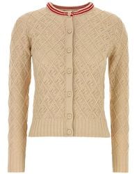 Fendi - Ff-Motif Open-Knit Cardigan - Lyst