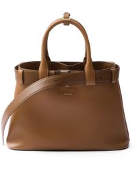 Prada - Medium Belted Leather Handbag - Lyst