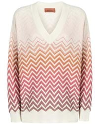 Missoni - V-Neck Chevron Knitwear - Lyst