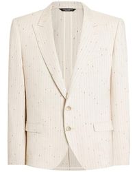 Dolce & Gabbana - Single Breasted Pinstriped Finish Jacket - Lyst