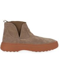 Tod's - Suede Slip-On Boots - Lyst