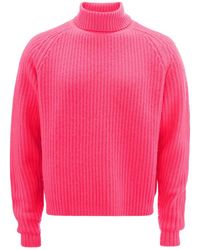 JW Anderson - Gerippter Pullover Mit Stehkragen - Lyst