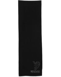 Moschino - Crystal-Embellished Heart Scarf - Lyst