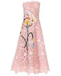 Costarellos - Marina Floral-Appliqué Corded Lace Midi Gown - Lyst