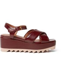 Stella McCartney - Cross-Strap Heeled Sandals - Lyst