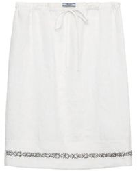 Prada - Jupe En Tissu À Broderies - Lyst