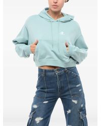 Converse - Sudadera Corta De Algodón Con Capucha Y Logo - Lyst