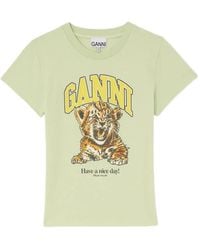 Ganni - Graphic Cotton T-Shirt - Lyst