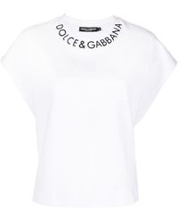 Dolce & Gabbana - Camiseta con logo bordado - Lyst
