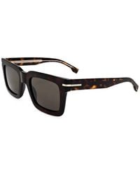 BOSS - Tortoiseshell-Effect Square-Frame Sunglasses - Lyst