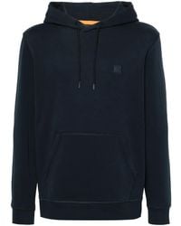 BOSS - Logo-Patch Cotton Hoodie - Lyst