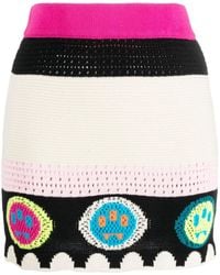 Barrow - Logo-Jacquard Knitted Mini Skirt - Lyst