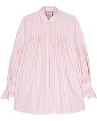 Semicouture - Gathered-detail Striped Shirt - Lyst