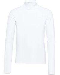 Prada - T-shirt a maniche lunghe con placca logo - Lyst