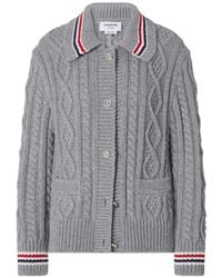 Thom Browne - Aran Cable-Knit Cardigan - Lyst