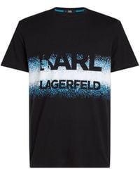Karl Lagerfeld - T-Shirt mit Logo-Print in Farbverlauf-Optik - Lyst