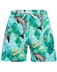 BLUE SKY INN - Dolphin-Print Drawstring Swim Shorts - Lyst