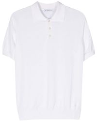 Manuel Ritz - Logo-embroidered Fine-knit Polo Shirt - Lyst