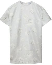 MSGM - Abito Corto A Fiori - Lyst