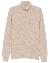 Gran Sasso - Diamond-Knit Roll-Neck Sweater - Lyst