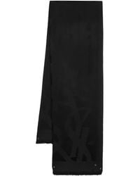 Saint Laurent - Monogram Wool Jacquard Scarf - Lyst
