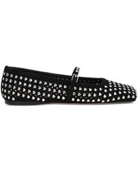 AMINA MUADDI - Ane Crystal Heart Suede Ballet Flats - Lyst