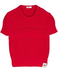 Bally - Short-Sleeve Ribbed-Knit Top - Lyst